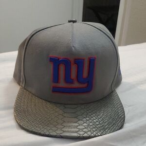 RARE LIMITED EDITION Gray Cap with Blue and Red NY Logo SNAKESKIN A-FRAME Wore1x